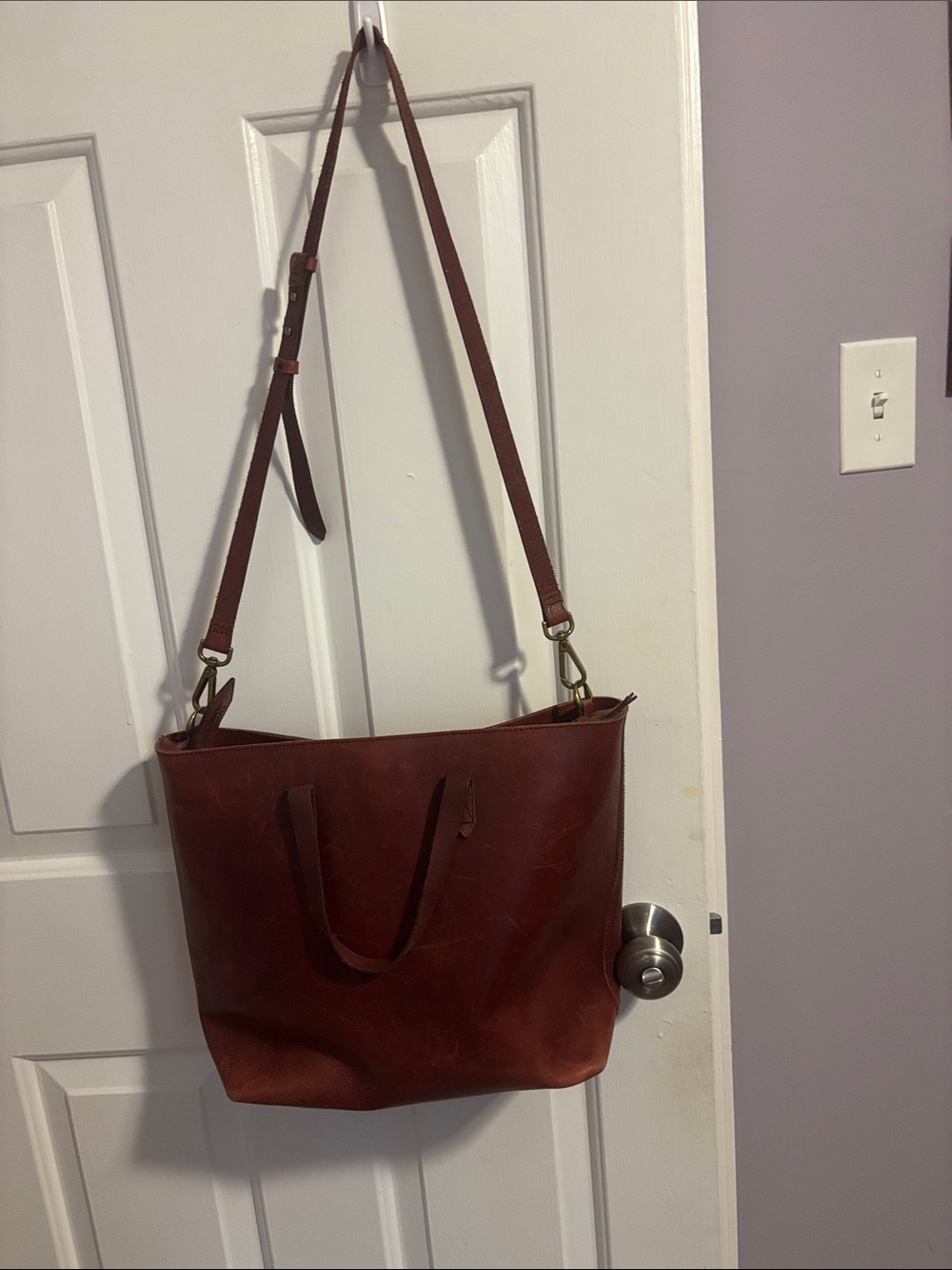 Madewell Maroon Leather Tote